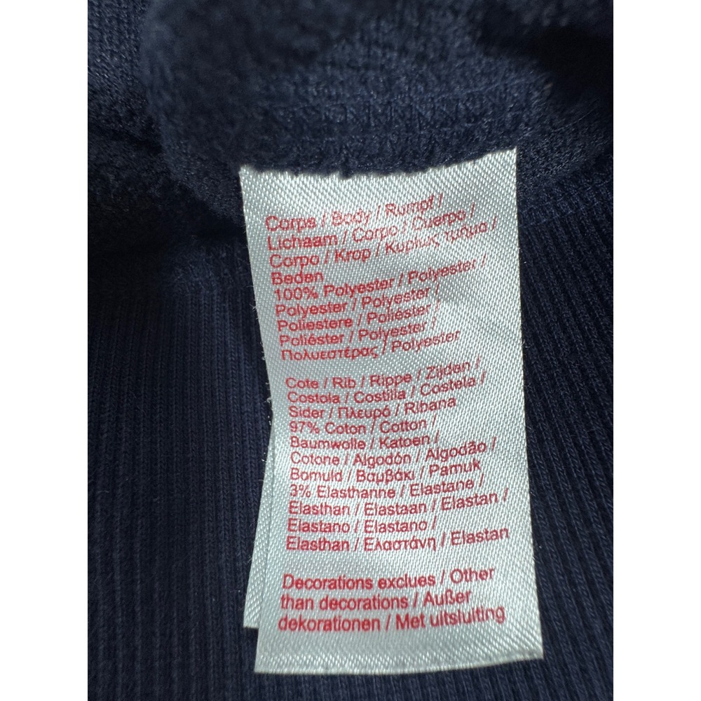 Lacoste LIVE Fleece Sweatshirt Diamond Logo Pullover Navy Blue Mens - Picture 9 of 10